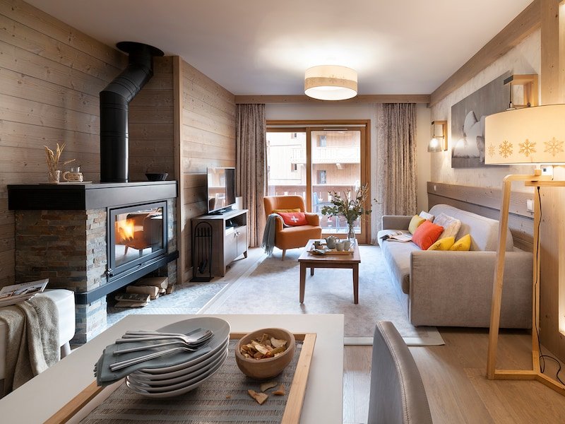 Appartement 6 personnes - 2 chambres - Sauna - Baignoire balnéo - Cheminée  - Pierre & Vacances Résidence premium L'Hévana - Méribel Centre 1600 