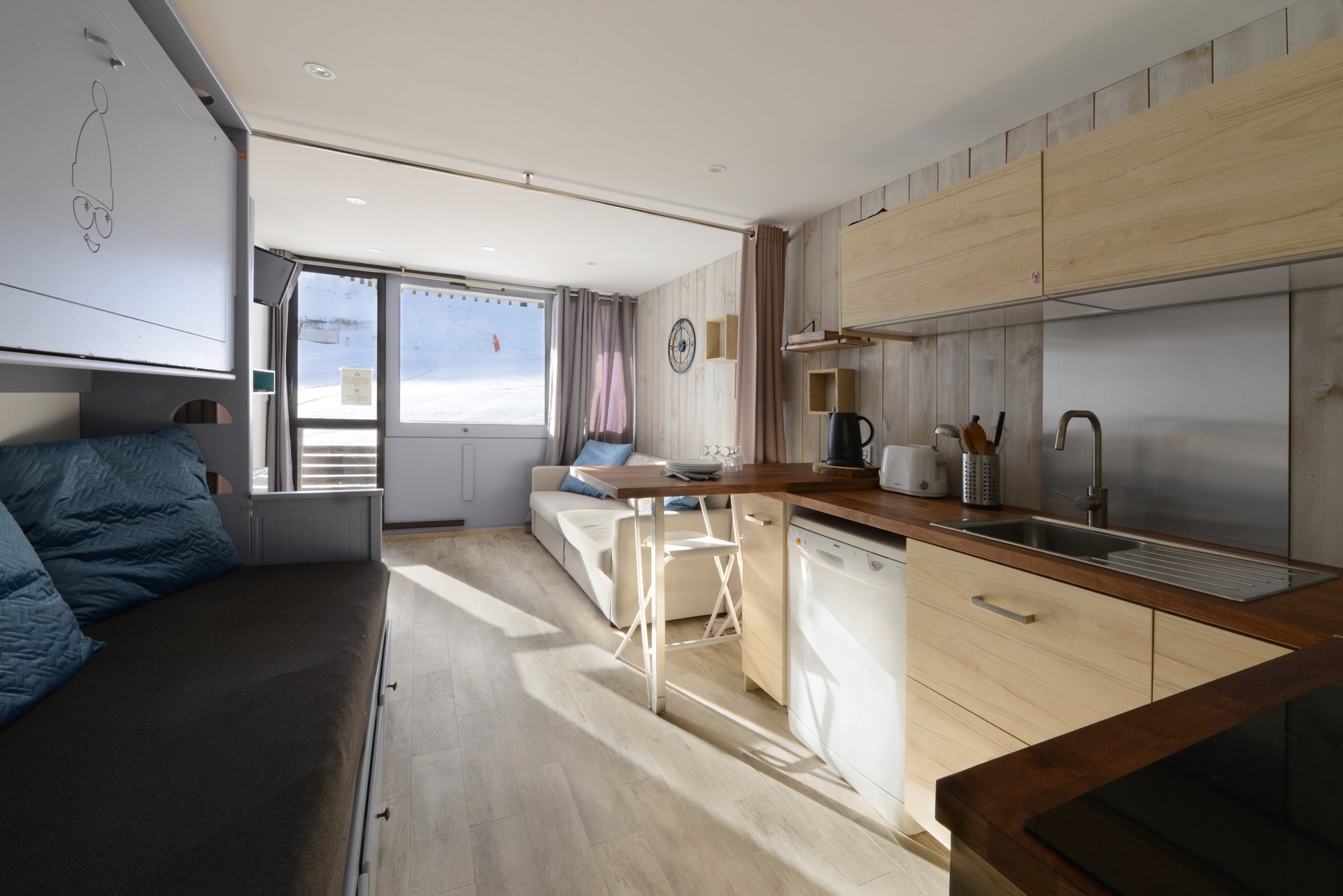 Studio 4 personen Comfort - travelski home choice - Appartements ZENITH - Plagne - Aime 2000