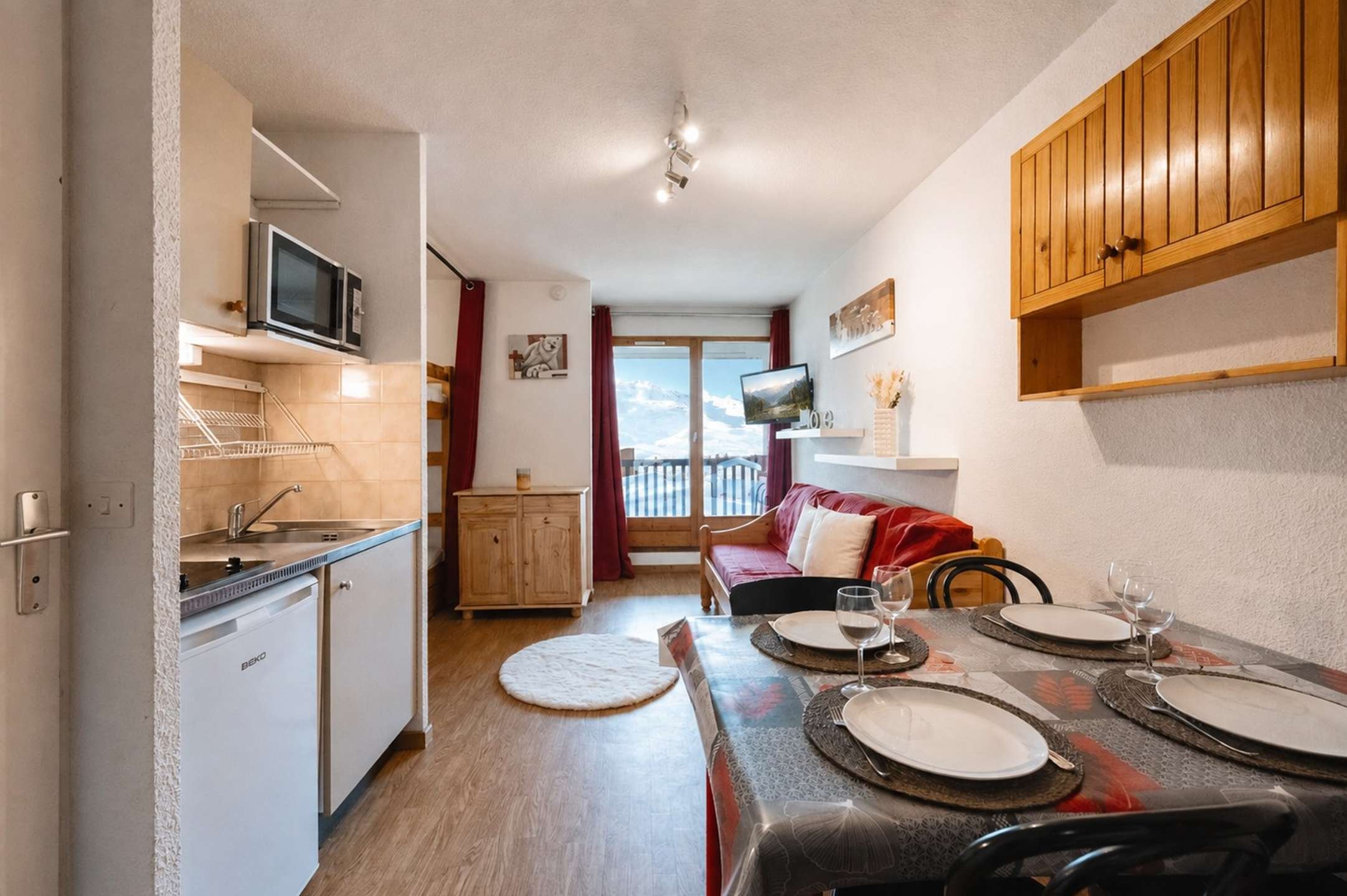 Studio cabine 4 personen - Appartement Cimes De Caron CC 1401 - Val Thorens