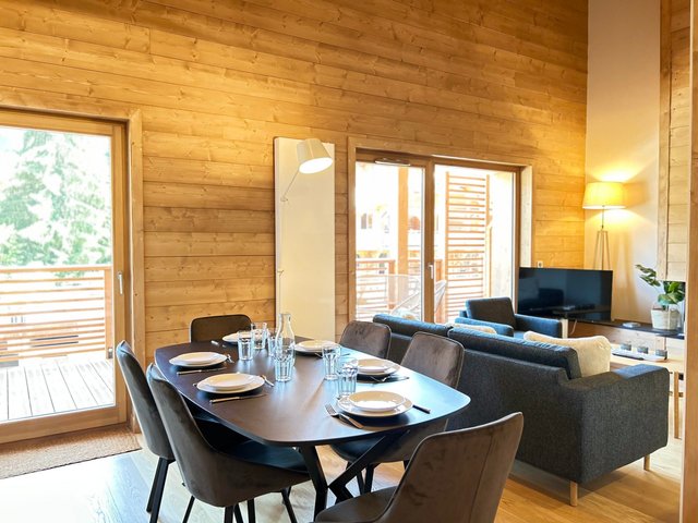Luxueux appartement au cœur des Gets, proche pistes, avec terrasse, parking et services hôteliers in - Les Gets