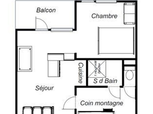 Appartement 2 pièces 6 personnes avec balcon - Les Carroz d'Araches