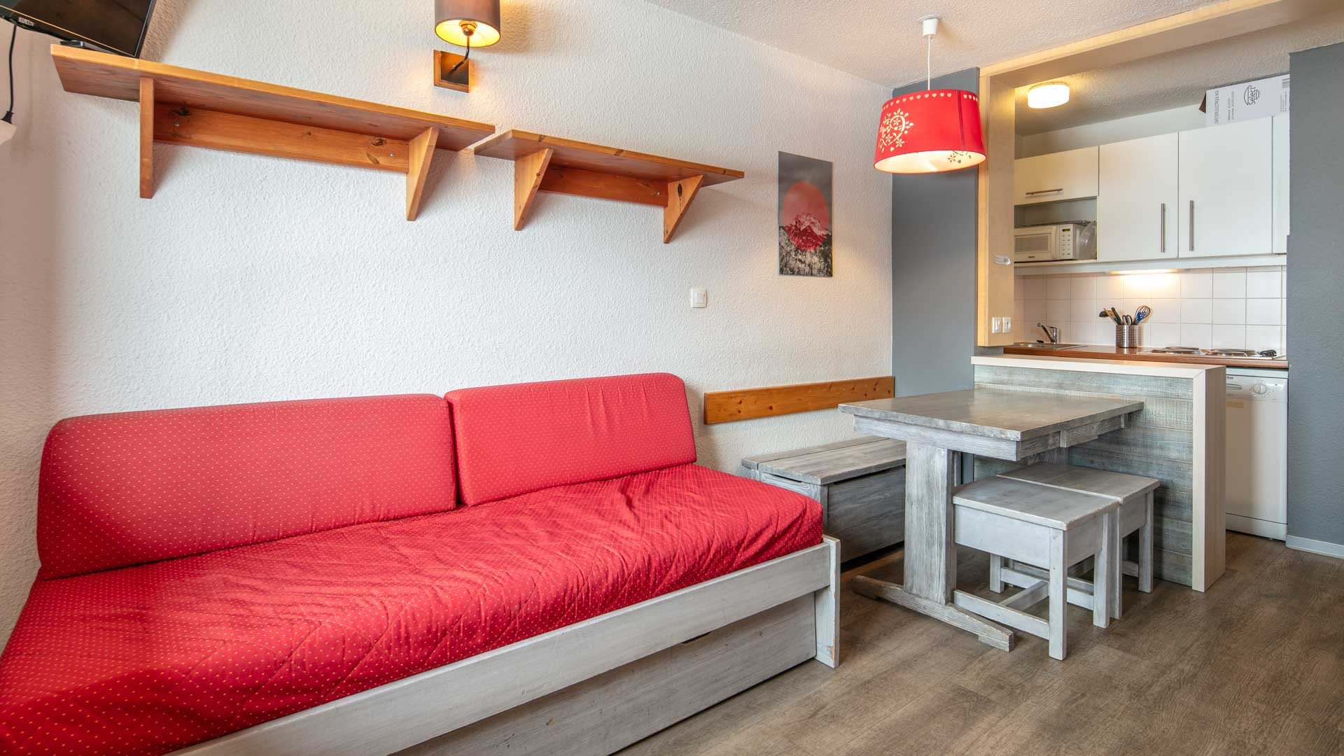 Studio 4 Personnes vue montagne et vue pistes de - Studio Le Borsat N°311 - ST4 - Tignes Val Claret
