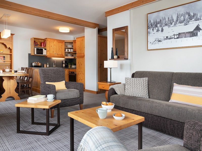Appartement 8 personnes - 3 chambres - Piscine extérieure - Supérieur - Sans balcon  - Pierre & Vacances Résidence premium Arc 1950 Le Village - Les Arcs 1950