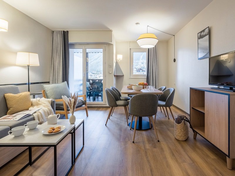 Appartement 6 personnes - 1 chambre + 1 coin nuit - Rivière - Rénové  - Pierre & Vacances Résidence La Rivière - Chamonix Sud